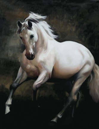 White-Beauty-Horse-Oil-Painting-Mahesh-Nirantare-IndiGalleria-IG127