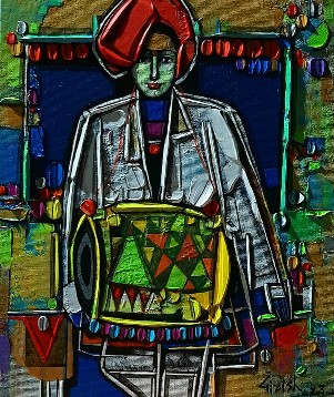 Drummer-Painting-Girish-Adannavar-IndiGalleria-IG1461