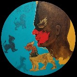Mask-lion-Acrylic-Painting-on-Canvas-Chaitanya-Ingle-IndiGalleria-IG2091