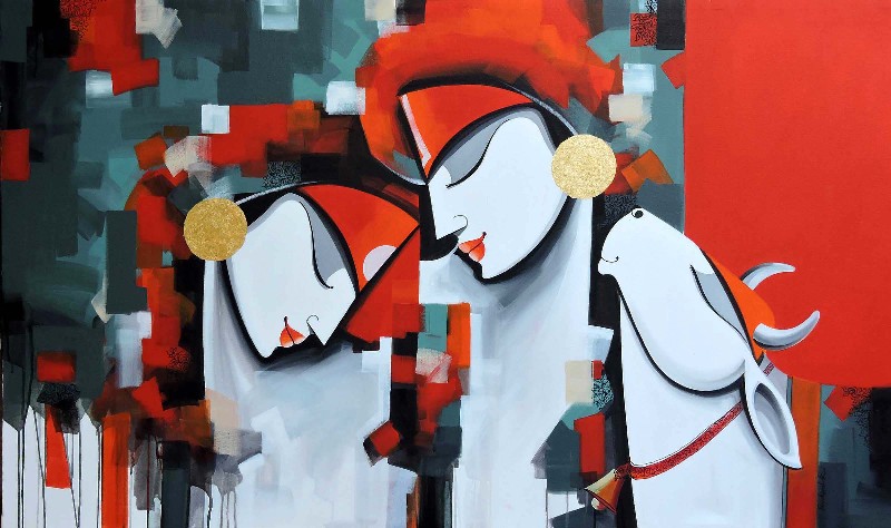 Love-Acrylic-Painting-Pradeesh-K-Raman-IndiGalleria-IG1716