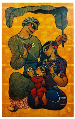 Family-Painting-Ramesh-Gujar-IndiGalleria-IG1880